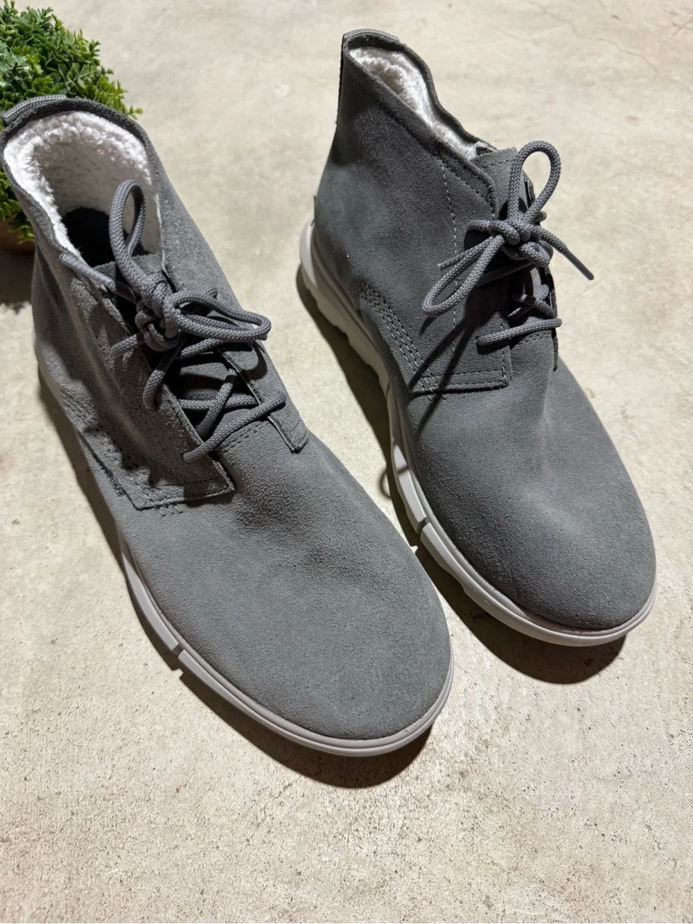 Sorel Explorer Next Drift Waterproof Boots Men Size 10 Light Gray Leather Suede